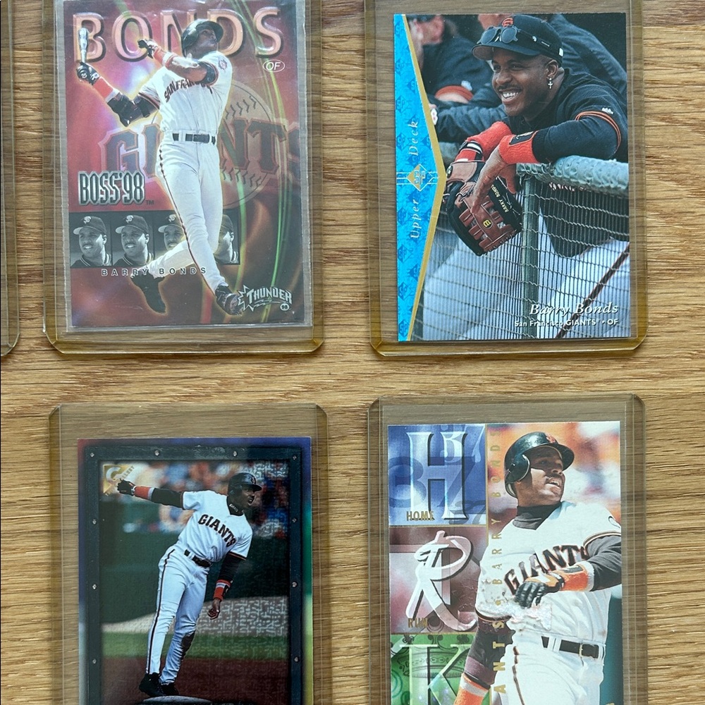 Set of 7 Barry Bonds Baseball Trading Cards